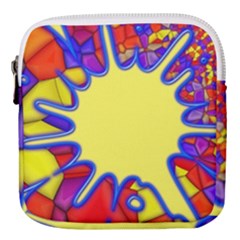 Embroidery Dab Color Spray Mini Square Pouch by Simbadda