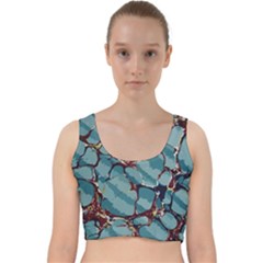 Marble Rock Comb Antique Velvet Racer Back Crop Top by Simbadda