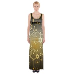 Block Chain Data Records System Maxi Thigh Split Dress by Simbadda