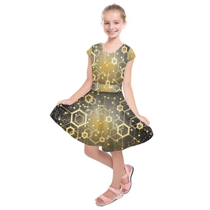 Block Chain Data Records System Kids  Short Sleeve Dress