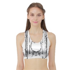 Leighton Floriated Antique Scroll Sports Bra With Border by Simbadda
