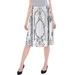 Leighton Floriated Antique Scroll Midi Beach Skirt by Simbadda