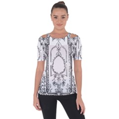 Leighton Floriated Antique Scroll Shoulder Cut Out Short Sleeve Top