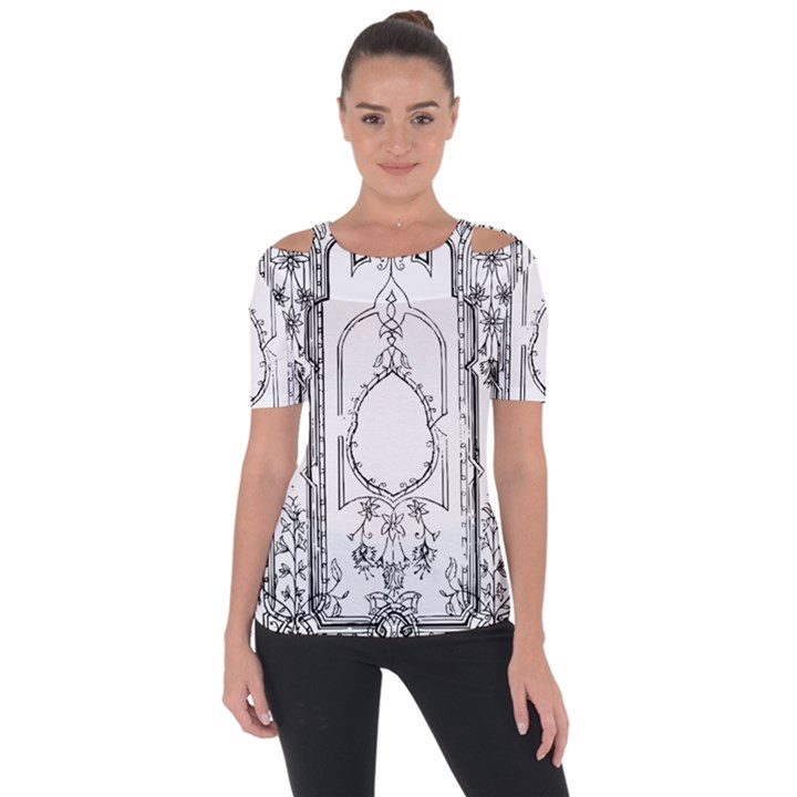 Leighton Floriated Antique Scroll Shoulder Cut Out Short Sleeve Top