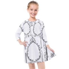 Leighton Floriated Antique Scroll Kids  Quarter Sleeve Shirt Dress by Simbadda