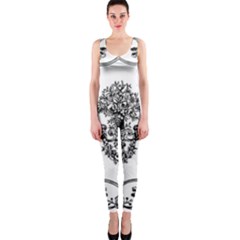 Floriated Antique Scroll Fruit One Piece Catsuit by Simbadda