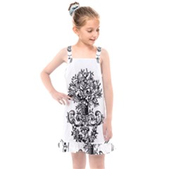 Floriated Antique Scroll Fruit Kids  Overall Dress by Simbadda