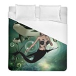 Wonderful Dark Mermaid With Awesome Orca Duvet Cover (Full/ Double Size)