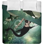 Wonderful Dark Mermaid With Awesome Orca Duvet Cover Double Side (King Size)