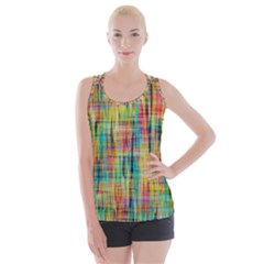 Yellow Blue Red Stripes                                                       Criss Cross Back Tank Top by LalyLauraFLM
