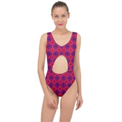 Retro Abstract Boho Unique Center Cut Out Swimsuit by Simbadda