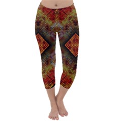 Autumn Kaleidoscope Art Pattern Capri Winter Leggings 