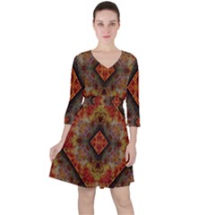 Autumn Kaleidoscope Art Pattern Ruffle Dress