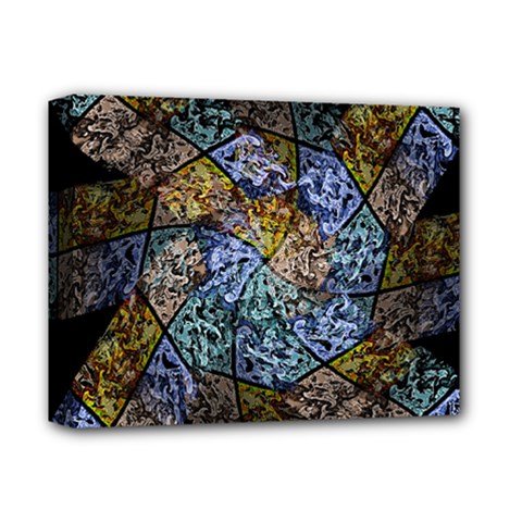 Multi Color Tile Twirl Octagon Deluxe Canvas 14  X 11  (stretched)