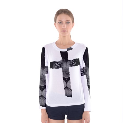 Lion Cross Women s Long Sleeve Tee by OneWayOut