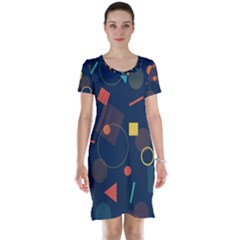 Background Backdrop Geometric Short Sleeve Nightdress