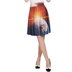 Earth Globe Planet Space Universe A-line Skirt by Celenk