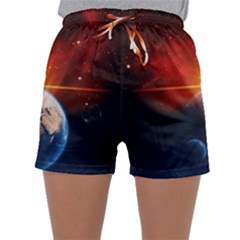 Earth Globe Planet Space Universe Sleepwear Shorts by Celenk