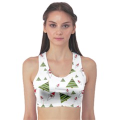 Christmas Santa Claus Decoration Sports Bra by Celenk