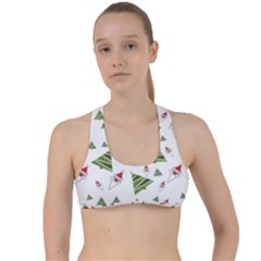 Christmas Santa Claus Decoration Criss Cross Racerback Sports Bra by Celenk