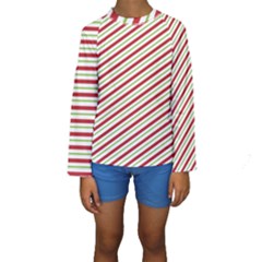 Stripes Striped Design Pattern Kids  Long Sleeve Swimwear by Celenk