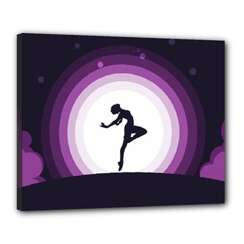 Woman Moon Fantasy Composing Night Canvas 20  X 16  (stretched) by Celenk