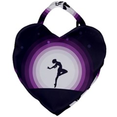 Woman Moon Fantasy Composing Night Giant Heart Shaped Tote