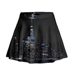 New York Skyline New York City Mini Flare Skirt by Celenk