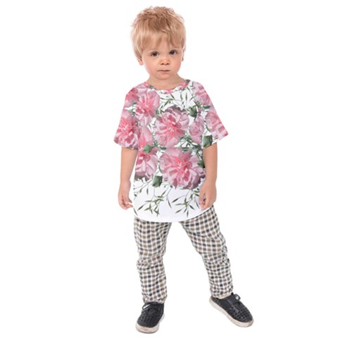 Carnations Flowers Nature Garden Kids Raglan Tee by Celenk