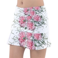 Carnations Flowers Nature Garden Tennis Skirt by Celenk