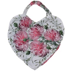 Carnations Flowers Nature Garden Giant Heart Shaped Tote