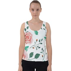 Watercolor Roses  Velvet Tank Top by ShirtsandGiggles