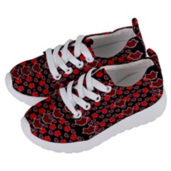 Red Lips And Roses Just For Love Kids  Lightweight Sports Shoes by pepitasart