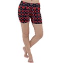 Red Lips And Roses Just For Love Lightweight Velour Yoga Shorts View1