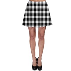 Check Pattern Black, White, Gray Skater Skirt