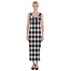 Check Pattern Black, White, Gray Fitted Maxi Dress by ChastityWhiteRose