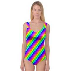 7 Color Square Grid Princess Tank Leotard  by ChastityWhiteRose