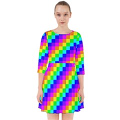 7 Color Square Grid Smock Dress by ChastityWhiteRose