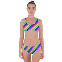 7 Color Square Grid Criss Cross Bikini Set by ChastityWhiteRose