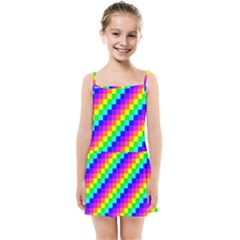 7 Color Square Grid Kids Summer Sun Dress