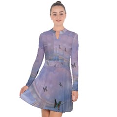 The Wonderful Moon With Butterflies Long Sleeve Panel Dress