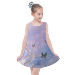 The Wonderful Moon With Butterflies Kids  Summer Dress by FantasyWorld7