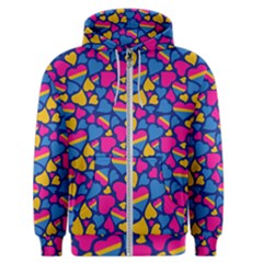 Pansexual Pride Hearts; A Cute Pan Pride Motif! Men s Zipper Hoodie by PrideMarks