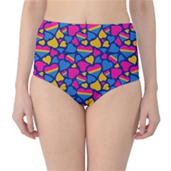 Pansexual Pride Hearts; A Cute Pan Pride Motif! Classic High-waist Bikini Bottoms