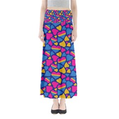 Pansexual Pride Hearts; A Cute Pan Pride Motif! Full Length Maxi Skirt