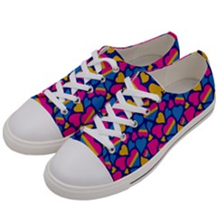 Pansexual Pride Hearts; A Cute Pan Pride Motif! Women s Low Top Canvas Sneakers