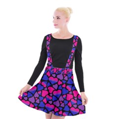 Bisexual Pride Hearts Suspender Skater Skirt by PrideMarks