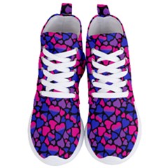 Bisexual Pride Hearts; A Cute Bi Pride Motif! Women s Lightweight High Top Sneakers by PrideMarks