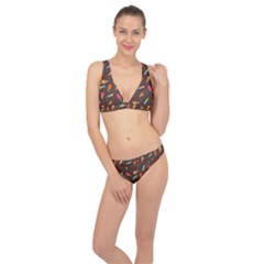 Ice Cream Pattern Seamless Classic Banded Bikini Set 