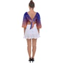 Abstract Pattern Color Design Tie Back Butterfly Sleeve Chiffon Top View2